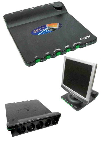 Preisvergleich Produktbild MESSERBLOCK MIT 5 STECKDOSENLEISTE ÜBERSPaNNUNGSSCHUTZ SPECIAL IT-UNTERSTÜTZUNG PC