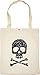 Produktbild styleBREAKER Stofftasche mit Totenkopf Aufdruck, Druckknopf Verschluss, Tragetasche, Einkaufstasche, Tasche, Unisex 02012194, Farbe:Beige