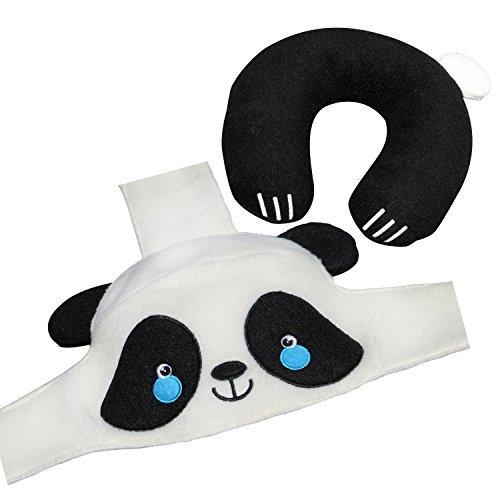 NoBob Panda Car Seat Head Support and Neck Pillow for Kids, Toddler/Convertible Car Seat, Blue