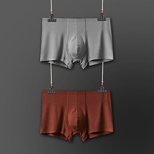 Lsrht Men'S Boxers 2-Pack Cotton Flat Angle Breathable Youth Simple Middle Waist Underpants XXL