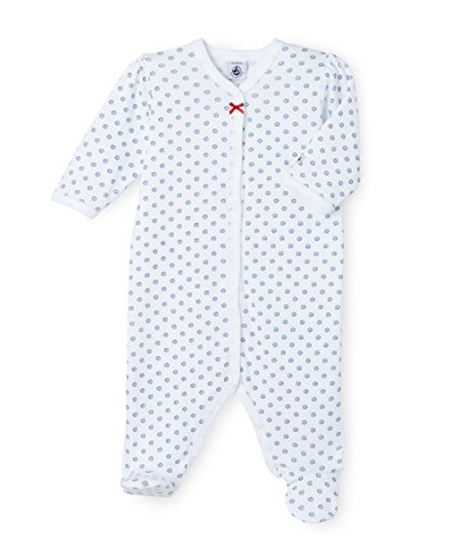 Petit Bateau Baby-Girls Becker Checkered Footies, Multicoloured (Ecume/Multico), 3 (Manufacturer Size:3M)