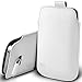 Price comparison product image Aventus (White) Samsung Galaxy A5 (2017) Case High Quality Pouch Sleeve Faux Leather Case Cover with Pull Tab Cord Slip In