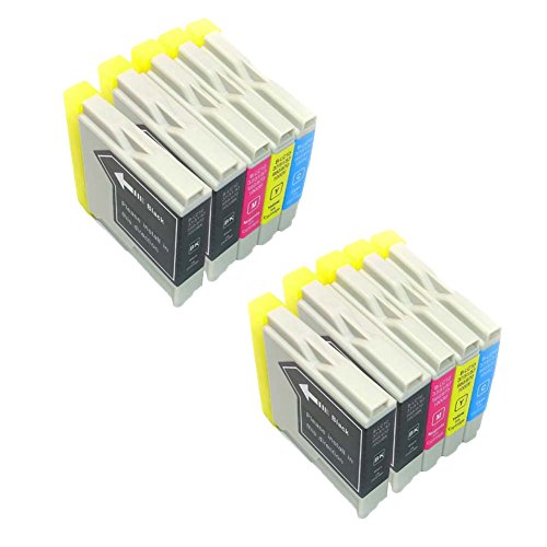 Generisches Kompatible Tintenpatrone als Ersatz für BROTHER LC1000BK LC1000C LC1000M LC1000Y ( 4x Schwarz, 2x Cyan, 2x Magenta, 2x Gelb, 10er-Pack)