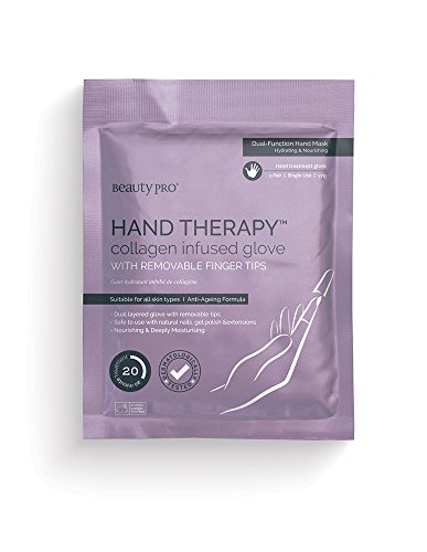 BeautyPro - Guantes Hand Therapy con impregnación de colágeno con puntas de dedo extraíbles