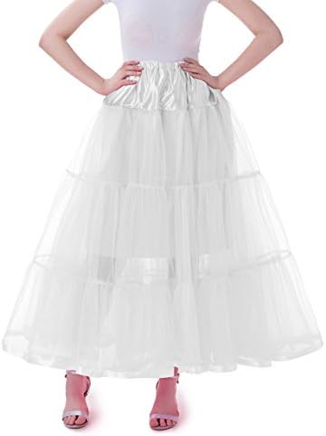 Tsygirls Women's Long Wedding Gown Petticoat Slips Underskirt For Formal Dress White