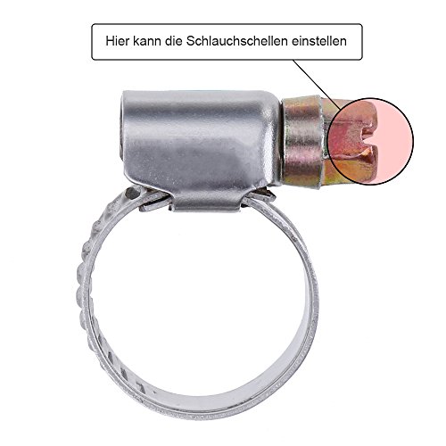 Rovtop 12 Stück Schlauchschellen Set Spannbereich 10 – 16 mm Bandbreite 9 mm - 5