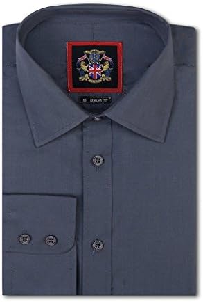 Plain Long Sleeve Mens Shirts,14 Classic Colours Regular Fit,Single & Double Cuffs,Sizes 14½ - 22” & 10 Bright Colours in Tapered Fit, S - XXXL,For Work,Office,Wedding & Leisure.Janeo British Apparel