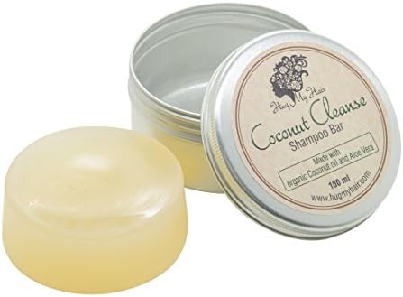 HugMyHair Coconut Cleanse Shampoo-Bar, 100g, Conditions Dry Hair-Types, Deeply Moisturises & Treats Scalp, Makes 4c-Hair Shiny & Soft - 100% Vegetarian Ingredients, Organic Coconut-Oil & Aloe Vera Gel, Glycerine - Perfect Hijab Natural Hair-Care