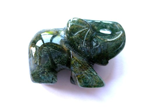 Preisvergleich Produktbild Tiergravur Elefant Moosachat 2x3 cm