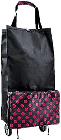 Foldable Shopping trolley , folds as a bag, polka dot