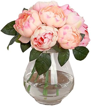 Winwintom 1 Bouquet 6 Heads Artificial Peony Silk Flower (Beige)