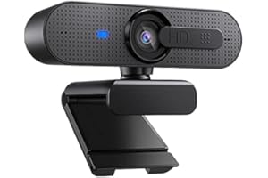 ASHU Webcam USB 1080P para ordenador con enfoque automático, privacidad y micrófono dual para Skype, videollamadas, conferencias, grabación, streaming, color negro