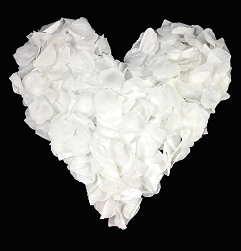 500 weiße Rosenblätter, Stoff, reinweiß – Hochzeitsdeko, Taufe, Kommunion, Konfirmation, Valentinstag, Heiratsantrag, Streudeko, Romantisch, Basteln, weiss, künstliche Blütenblätter - 4