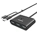 Produktbild UGREEN Hub 4 Port SuperSpeed USB 3.0 mit Micro USB 3.0 OTG 80 cm, Design Compact kompatibel mit Windows 8.1/8/7/XP/Vista, Mac OS, Linux etc, für Microsoft Surface, Ultrabooks und MacBook etc, Schwarz