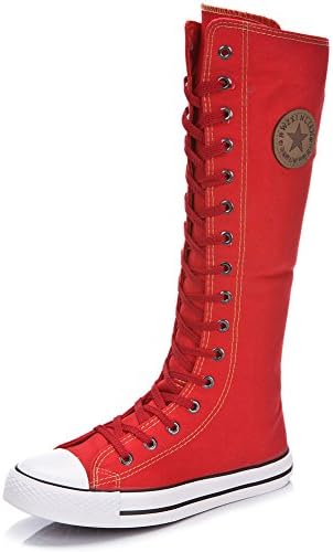 Bilun Women's Hot Sale Fashion Punk High Dance Canvas Boots For Halloween