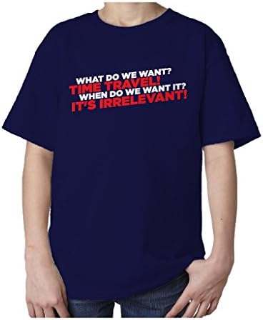 I Love Science Time Travel Official Kid's T-shirt (Navy) (Small)