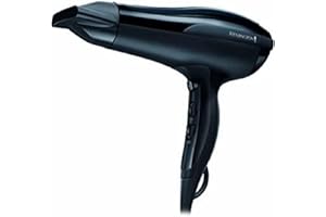 Remington Sèche-cheveux Ionique [Puissant & Léger] Pro-Air (2200W, Ergonomique, Céramique, Séchage Rapide, 3 températures/ 2 vitesses, sans frisottis, air frais, concentrateur & Diffuseur) D5210