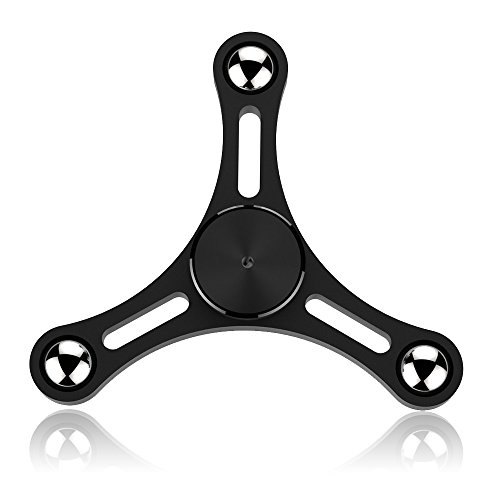 Preisvergleich Produktbild tri-spinner zappeln Spielzeug Aluminiumlegierung Hand Spinner Stress Angst Langeweile entlastet Keramik Lager für Zeit Killer ADHD EDC hinzufügen Autismus Erwachsene Kinder, dreht für 3-5 Minuten, Schwarz (B)
