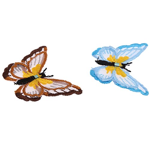 MagiDeal 9x Schmetterling Stickerei Aufnäher Applikation Applique Flicken Embroidered - 6