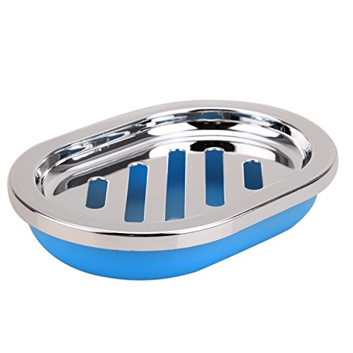 6tlg Badset Badezimmer Zubehör Bad Accessoire Set Badgarnitur Klobürste Seifenspender Zahnputzbecher Seifenschale Schwingdeckeleimer Blau - 7