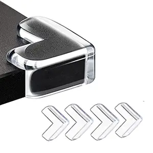 ZIXAD Safety Corner Protectors Guards, Baby Proofing Safety Corner Clear Furniture Table Corner Protection, Kids Soft Table Corner Protectors for Child for Furniture Against Sharp (4)