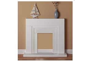 HORLAT ModaNuvo Modern White Flat Wall 2KW Electric Fire Surround Set- No Fire