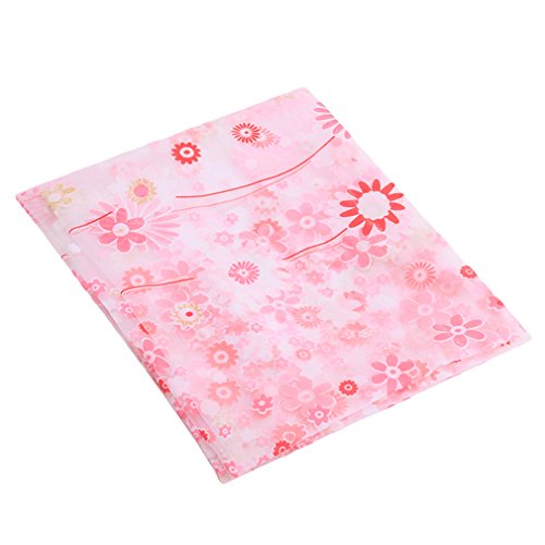 200*95cm Fenster Dekoration Kleine Blumen Floral Tüll Voile Vorhang Gardine (rosa) - 4