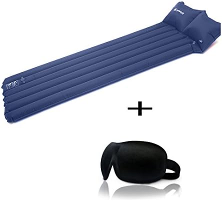 Self Inflating Camping Mat Inflatable Cushion for Inflatable Cushion Sleeping Mat Air Bed With Pillow Camping Mattress Pad -Moistureproof Compact Roll Up Mat For Tent Pool Ultralight Inflatable,Scounts, Hiking + Eyeshade Bedroom And Soft Travel Sleep Rest 3D Sleeping Eye Blindfold Eye Patch