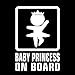 Produktbild Auto Aufkleber Baby on Board weiß 16x11cm groß lustig cool Car Sticker Mädchen Princess