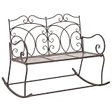Material: Hierro forjado Tidyard Banco Jardin Exterior Banco Madera Hierro Banco de Jardín Marrón Antiguo de Hierro Forjado 104 x 83 x 89 cm