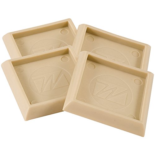 SOFTTOUCH 4652795N Furniture Caster Cups Square for Carpet or Durable Hard Floors, Tan, 2 Inch, 4 Pack