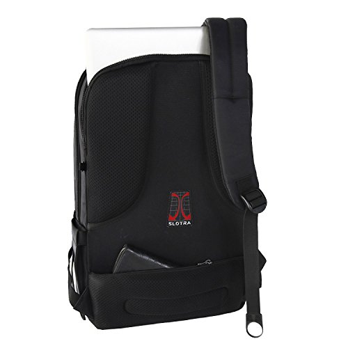 Slotra Laptop Rucksack 15,6-17 Zoll Wasserabweisend Reisen Outdoor Mordern Rucksack Schwarz - 3