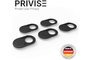 ‎PRIVISE Privise Webcam Abdeckung, Made in Germany, Webcam Cover für MacBook Pro, Laptop, Smartphone, Tablet, iPad, Ultra Dünn, 5er-Set Schwarz
