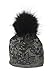Produktbild Norton Strick Beanie Mütze mit Fell Bommel und Pailletten Herbst Winter Accessoire braun, Größe:one size