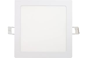 Popp® Pack x2 Placa Downlight LED Empotrable Cuadrado 20W corte de Techo 205x205mm 1800Lm Luz blanca 6000K chip No flicker LUMILEDs, para oficina,pasillos,domitorio,salón(20W 6000K 2unidad)