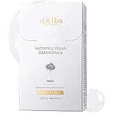 d'Alba Vegan Night Mask Pack with Italian White Truffle, No Rinse Facial Serum for Dry and Sensitive Skin, Korean Skin Care (