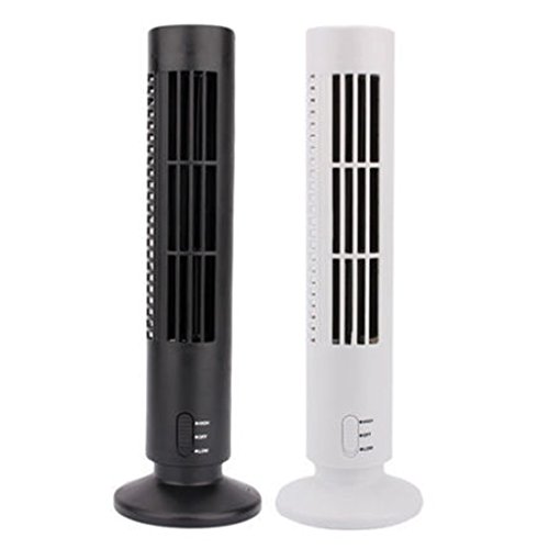 Tragbare Säulenventilator Klimaanlage USB Kühlung Schreibtisch Turmventilator – Schwarz, 33×10.5×10.5cm - 2