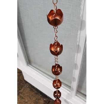 Regenketten – Doppel-Regenkette – aus verkupfertem Metall: Amazon.de