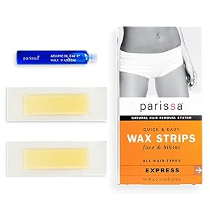 Parissa Wax Strips Face & Bikini, Hair Removal Waxing Kit for Women with Smaller Wax Strips for the Face & Bikini, 16…