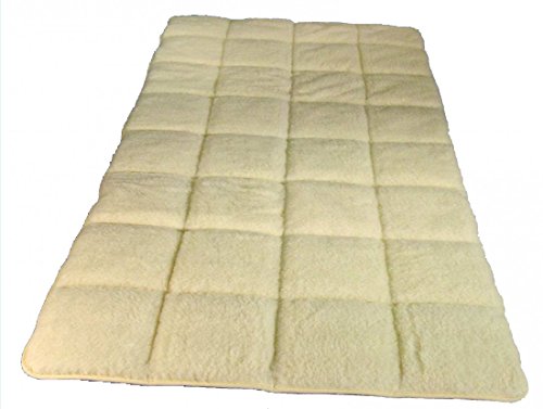 Unterbett 90 x 190 cm - 900g Merino Füllung naturbelassen - Matratzenauflage Walburga aus 100 % Schafwoll Flor
