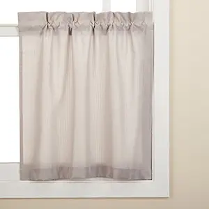 LORRAINE HOME FASHIONS Ribcord Window Curtain Tier, 54 x 36, Gray