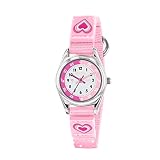Tikkers Mädchen Analog Quarz Uhr mit Stoff Armband TK0160