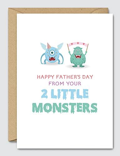 Happy Father's Day From Your 2 Little Monsters - Funny Fathers Day Card