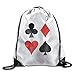 Produktbild All Four Suits Club Diamond Heart and Spade Poker Design Cool Gym Kordelzug Tasche Reiserucksack Tote Schulrucksack