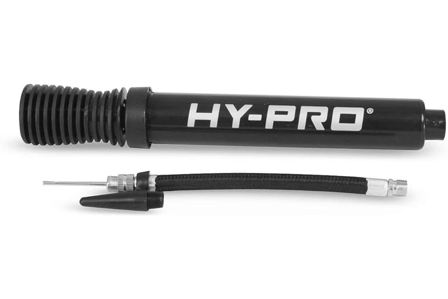 Hy-Pro Dual Action Portable Pump - Bike & Football Pump Also Suitable for Bicycle Tyres, Rugby, Basketball, Netball - Compact & Lightweight with Needle and Bike Adapter, for All Sports Balls