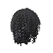 Produktbild kashyk Damenperücke + Perückemütze, Schwarze Vollperücke mit schwarzen Rollen, Kurzwellenperücke, hitzebeständige synthetische Perücke, Cosplay, Alltag, Make-up