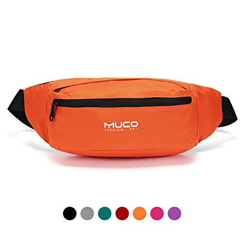 MUCO Fanny Pack pour Homme et Femme Résistant à l'eau Sac Banane léger avec Sangle réglable pour activités en Plein air Course à Pied Randonnée Cyclisme, Mixte, Gris, Taille Unique...