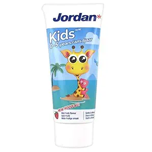 Jordan Step 1 Kids Toothpaste 0-5 Years Milk Teeth is a Gentle Tasting Toothpaste That Kids Will Love - 50ml (0-5 Years - #4 Giraffe)