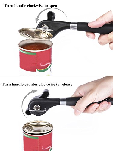 Sicherheits dosenöffner,Edelstahl,Ergonomisches rutschfestes Design mit glattem Rand,Schneidet ohne scharfe Kanten,Deckel kann wieder aufgelegt werden - 2