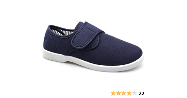 wide fit mens canvas shoes velcro fastening